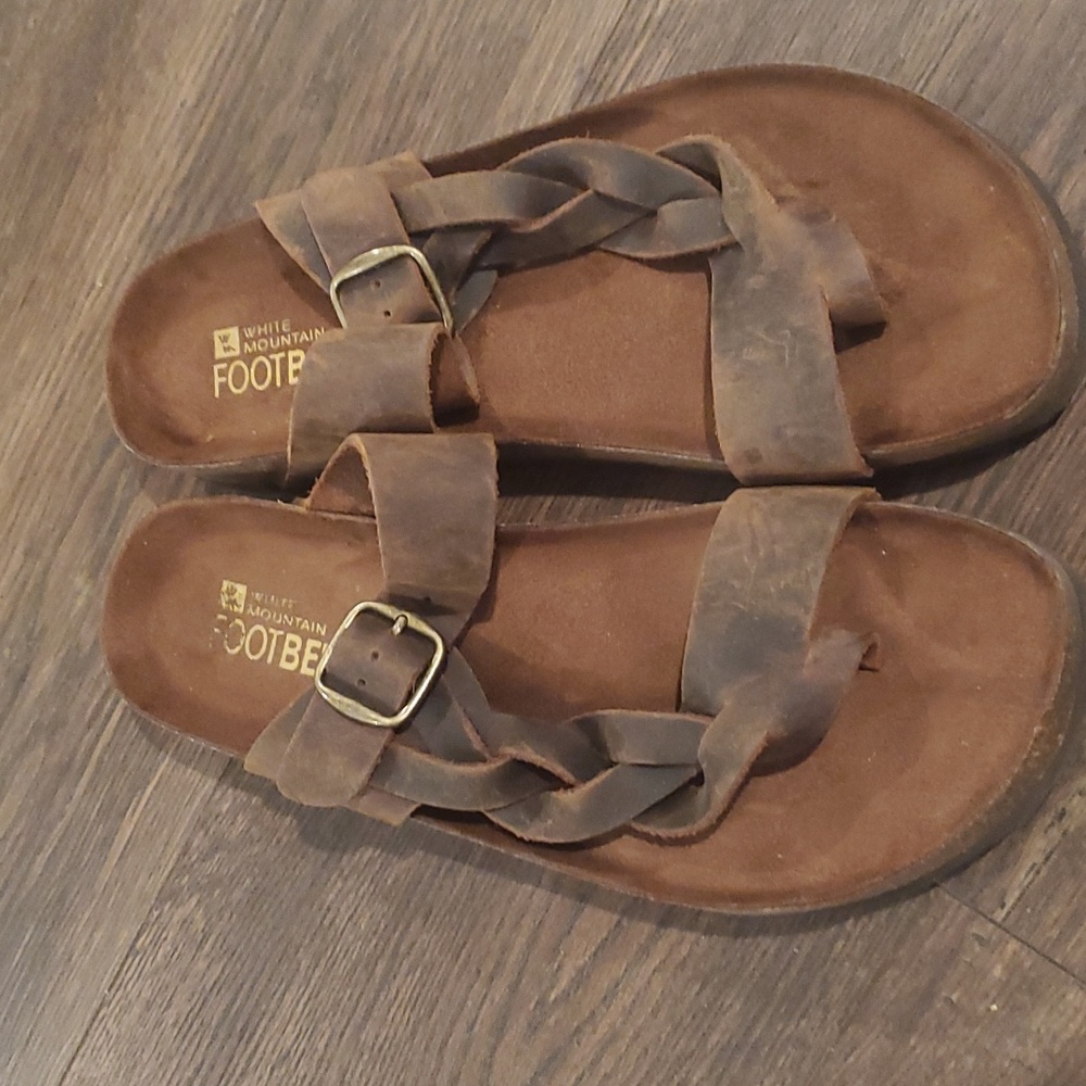 White mountain footed womens slides sandals sz 9M